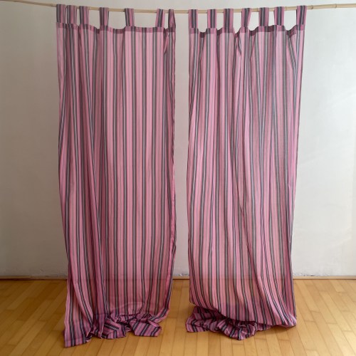 lestouristescurtainpinkstripes